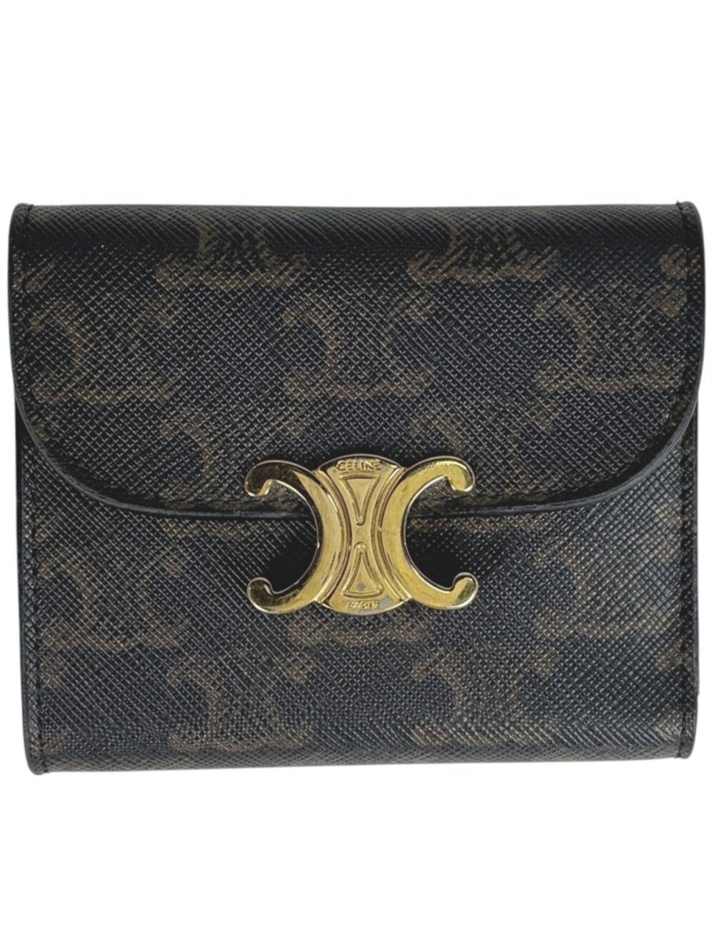 Celine Trifold Wallet Triomphe Mini Brown